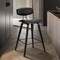 Armen Living Fox 25.5" Counter Height Black Faux Leather and Black Wood Mid-Century Modern Bar Stool LCFOBABLBL26 - alternate 6